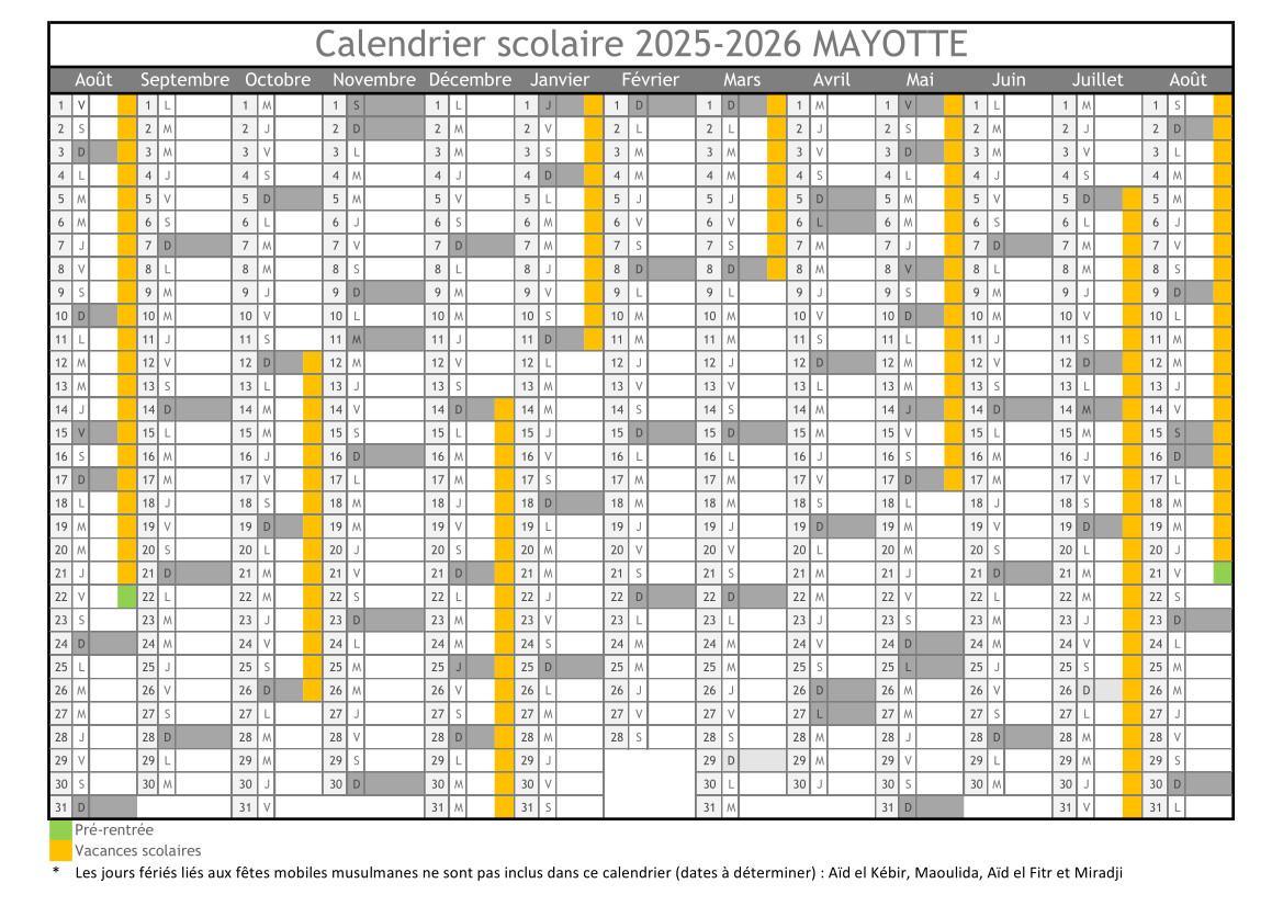 Calendriers scolaires
