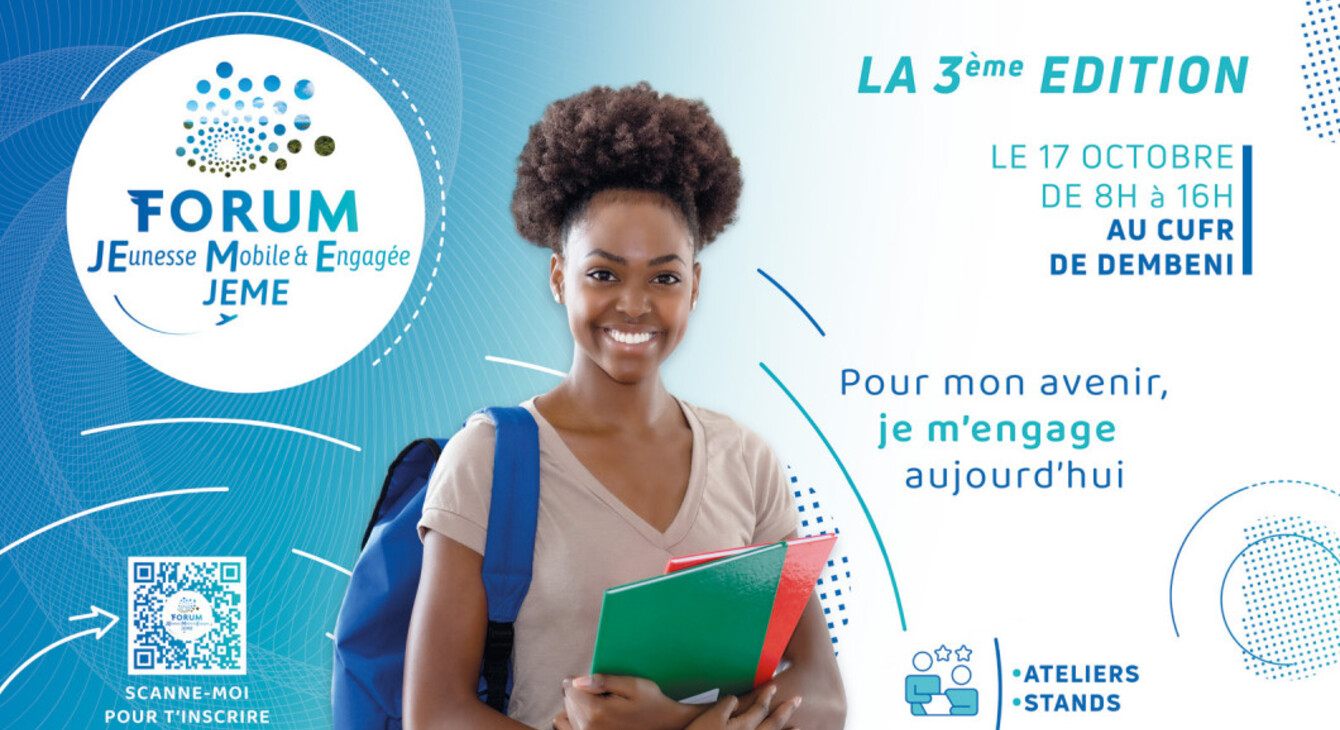 Flyer de la 3ème édition du forum JEunesse Mobile et Engagée